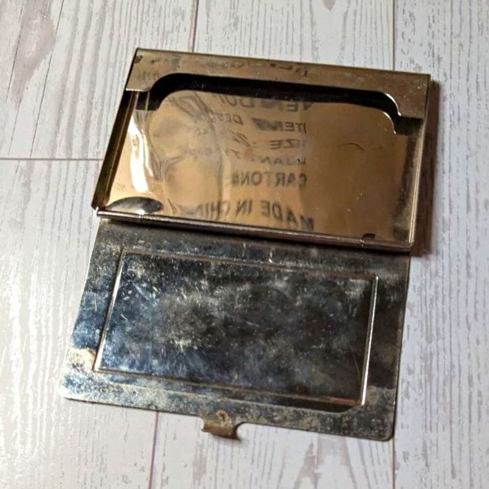 Unbranded Mens Silver Metal Cigarette Case Card Holder OS Distressed Grunge Y2K